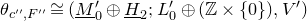 theta Subscript c double prime comma upper F Sub Superscript double prime Subscript Baseline approximately equals left parenthesis upper M underbar Subscript 0 Superscript prime Baseline circled plus upper H underbar Subscript 2 Baseline semicolon upper L prime 0 circled plus left parenthesis double struck upper Z times StartSet 0 EndSet right parenthesis comma upper V Superscript prime Baseline right parenthesis