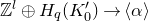 double struck upper Z Superscript l Baseline circled plus upper H Subscript q Baseline left parenthesis upper K prime 0 right parenthesis right arrow left angle bracket alpha right angle bracket
