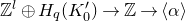 double struck upper Z Superscript l Baseline circled plus upper H Subscript q Baseline left parenthesis upper K prime 0 right parenthesis right arrow double struck upper Z right arrow left angle bracket alpha right angle bracket