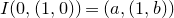 upper I left parenthesis 0 comma left parenthesis 1 comma 0 right parenthesis right parenthesis equals left parenthesis a comma left parenthesis 1 comma b right parenthesis right parenthesis