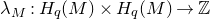 lamda Subscript upper M Baseline colon upper H Subscript q Baseline left parenthesis upper M right parenthesis times upper H Subscript q Baseline left parenthesis upper M right parenthesis right arrow double struck upper Z