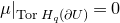 mu vertical bar Subscript normal upper T normal o normal r upper H Sub Subscript q Subscript left parenthesis partial differential upper U right parenthesis Baseline equals 0