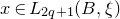 x element of upper L Subscript 2 q plus 1 Baseline left parenthesis upper B comma xi right parenthesis