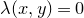 lamda left parenthesis x comma y right parenthesis equals 0