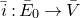 i overbar colon upper E overbar Subscript 0 Baseline right arrow upper V overbar