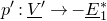 p prime colon upper V underbar Superscript prime Baseline right arrow minus upper E underbar Subscript 1 Superscript asterisk