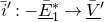 i overbar prime colon minus upper E overbar underbar Subscript 1 Superscript asterisk Baseline right arrow upper V overbar underbar prime