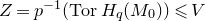upper Z equals p Superscript negative 1 Baseline left parenthesis normal upper T normal o normal r upper H Subscript q Baseline left parenthesis upper M 0 right parenthesis right parenthesis less than or slanted equals upper V