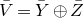 upper V overbar equals upper Y overbar circled plus upper Z overbar