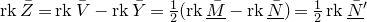 normal r normal k upper Z overbar equals normal r normal k upper V overbar minus normal r normal k upper Y overbar equals one half left parenthesis normal r normal k upper M overbar underbar minus normal r normal k upper N overbar underbar right parenthesis equals one half normal r normal k upper N overbar underbar prime