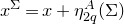 x Superscript normal upper Sigma Baseline equals x plus eta Subscript 2 q Superscript upper A Baseline left parenthesis normal upper Sigma right parenthesis