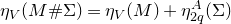 eta Subscript upper V Baseline left parenthesis upper M number sign normal upper Sigma right parenthesis equals eta Subscript upper V Baseline left parenthesis upper M right parenthesis plus eta Subscript 2 q Superscript upper A Baseline left parenthesis normal upper Sigma right parenthesis