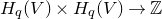 upper H Subscript q Baseline left parenthesis upper V right parenthesis times upper H Subscript q Baseline left parenthesis upper V right parenthesis right arrow double struck upper Z