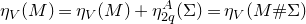 eta Subscript upper V Baseline left parenthesis upper M right parenthesis equals eta Subscript upper V Baseline left parenthesis upper M right parenthesis plus eta Subscript 2 q Superscript upper A Baseline left parenthesis normal upper Sigma right parenthesis equals eta Subscript upper V Baseline left parenthesis upper M number sign normal upper Sigma right parenthesis