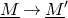 upper M underbar right arrow upper M underbar prime