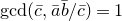 gcd left parenthesis c overbar comma a overbar b overbar divided by c overbar right parenthesis equals 1