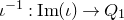 iota Superscript negative 1 Baseline colon normal upper I normal m left parenthesis iota right parenthesis right arrow upper Q 1