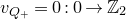 v Subscript upper Q Sub Subscript plus Subscript Baseline equals 0 colon 0 right arrow double struck upper Z 2