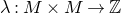 lamda colon upper M times upper M right arrow double struck upper Z