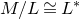 upper M divided by upper L approximately equals upper L Superscript asterisk