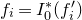 f Subscript i Baseline equals upper I 0 Superscript asterisk Baseline left parenthesis f prime Subscript i right parenthesis