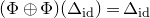 left parenthesis normal upper Phi circled plus normal upper Phi right parenthesis left parenthesis normal upper Delta Subscript normal i normal d Baseline right parenthesis equals normal upper Delta Subscript normal i normal d