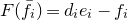 upper F left parenthesis f overbar Subscript i Baseline right parenthesis equals d Subscript i Baseline e Subscript i Baseline minus f Subscript i