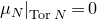mu Subscript upper N Baseline vertical bar Subscript normal upper T normal o normal r upper N Baseline equals 0