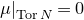 mu vertical bar Subscript normal upper T normal o normal r upper N Baseline equals 0