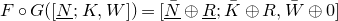 upper F ring upper G left parenthesis left bracket upper N underbar semicolon upper K comma upper W right bracket right parenthesis equals left bracket upper N overbar underbar circled plus upper R underbar semicolon upper K overbar circled plus upper R comma upper W overbar circled plus 0 right bracket