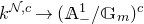 k Superscript script upper N comma c Baseline right arrow left parenthesis double struck upper A Subscript minus Superscript 1 Baseline divided by double struck upper G Subscript m Baseline right parenthesis Superscript c