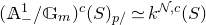 left parenthesis double struck upper A Subscript minus Superscript 1 Baseline divided by double struck upper G Subscript m Baseline right parenthesis Superscript c Baseline left parenthesis upper S right parenthesis Subscript p slash Baseline asymptotically equals k Superscript script upper N comma c Baseline left parenthesis upper S right parenthesis