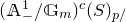 left parenthesis double struck upper A Subscript minus Superscript 1 Baseline divided by double struck upper G Subscript m Baseline right parenthesis Superscript c Baseline left parenthesis upper S right parenthesis Subscript p slash