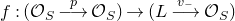 f colon left parenthesis script upper O Subscript upper S Baseline long right arrow Overscript p Endscripts script upper O Subscript upper S Baseline right parenthesis right arrow left parenthesis upper L long right arrow Overscript v Subscript minus Baseline Endscripts script upper O Subscript upper S Baseline right parenthesis