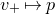 v Subscript plus Baseline right arrow from bar p