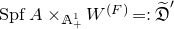 upper S p f upper A times Subscript double struck upper A Sub Subscript plus Sub Superscript 1 Baseline upper W Superscript left parenthesis upper F right parenthesis equals colon German upper D overtilde prime