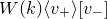 upper W left parenthesis k right parenthesis left angle bracket v Subscript plus Baseline right angle bracket left bracket v Subscript minus Baseline right bracket