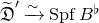 German upper D overtilde prime ModifyingAbove right arrow With tilde upper S p f upper B Superscript normal ♭