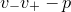 v Subscript minus Baseline v Subscript plus minus p