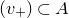 left parenthesis v Subscript plus Baseline right parenthesis subset of upper A