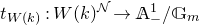 t Subscript upper W left parenthesis k right parenthesis Baseline colon upper W left parenthesis k right parenthesis Superscript script upper N Baseline right arrow double struck upper A Subscript minus Superscript 1 Baseline divided by double struck upper G Subscript m Baseline