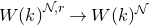 upper W left parenthesis k right parenthesis Superscript script upper N comma r Baseline right arrow upper W left parenthesis k right parenthesis Superscript script upper N