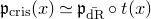 German p Subscript normal c normal r normal i normal s Baseline left parenthesis x right parenthesis asymptotically equals German p Subscript ModifyingAbove normal d normal upper R With bar Baseline ring t left parenthesis x right parenthesis