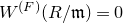upper W Superscript left parenthesis upper F right parenthesis Baseline left parenthesis upper R divided by German m right parenthesis equals 0