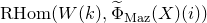 normal upper R normal upper H normal o normal m left parenthesis upper W left parenthesis k right parenthesis comma ModifyingAbove normal upper Phi With tilde Subscript normal upper M normal a normal z Baseline left parenthesis upper X right parenthesis left parenthesis i right parenthesis right parenthesis