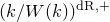 left parenthesis k divided by upper W left parenthesis k right parenthesis right parenthesis Superscript normal d normal upper R comma plus