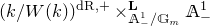 left parenthesis k divided by upper W left parenthesis k right parenthesis right parenthesis Superscript normal d normal upper R comma plus Baseline times Subscript double struck upper A Sub Subscript minus Sub Superscript 1 Subscript divided by double struck upper G Sub Subscript m Superscript bold upper L Baseline double struck upper A Subscript minus Superscript 1
