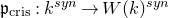 German p Subscript normal c normal r normal i normal s Baseline colon k Superscript s y n Baseline right arrow upper W left parenthesis k right parenthesis Superscript s y n