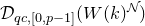 script upper D Subscript q c comma left bracket 0 comma p minus 1 right bracket Baseline left parenthesis upper W left parenthesis k right parenthesis Superscript script upper N Baseline right parenthesis