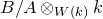 upper B divided by upper A circled times Subscript upper W left parenthesis k right parenthesis Baseline k